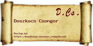 Doszkocs Csongor névjegykártya